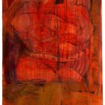 Helen & Paris, 2012.Maleri på papir, 48x33 cm. 🔴