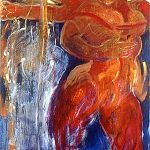 Lakshims Dance, 1993.Akryl og olie på lærred, 177x110 cm.